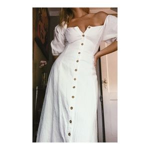 Modern prairie white midi dress